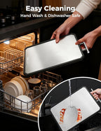 Titanium Cutting Board for Kitchen, Double Sided Non Toxic Titanium Cutting Board with JUICE GROOVE, Food-Grade Metal Chopping Board, Pure Titanium&Wheat Straw PP, Dishwasher Safe16.3”×11”-1 PC