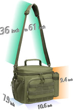 TACTICISM Tactical Lunch Box for Men, 12L MOLLE Lunch Bag Adult, Up to 8 Hours Insulated Lunchbox, Large Durable Leakproof Cooler with Detachable Water Bottle Pouch, for Work Camping Fishing, Green