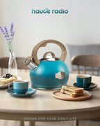 Tea Kettle, Whistling Stovetop Teapot Food Grade Stainless Steel Tea Kettles for Stove Top with Anti-hot Ergonomic Handle,Kettle Spout for Tea, Coffee or Milk, 2.1 Quart Tea Pots