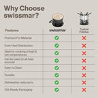 Swissmar Lugano Cast Iron Cheese Fondue Set, 9-Piece, 2 QT / 2 L - Ideal for Melting Cheese, Chocolates, Caramel, & More - Perfect for Kitchen Collection & Gift Giving - Metallic Black