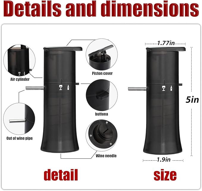 Vacuum Wine Dispenser, Multifunctional Wine Aerator, Wine Preservation System, Switchable Decanter & Wine Storage Function, Wine Accessories Gift for Wine Lovers, No Power & Consumables Required