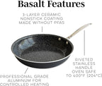 Nordic Ware Basalt Aluminum Saute Skillet, 12-Inch, Ceramic Coating