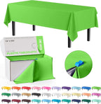 Exquisite Lime Green Plastic 54x300in Tablecloth Roll, Heavy Duty Disposable, Waterproof, Built-in Cutter, 36 Rectangle Table Covers, All-Season