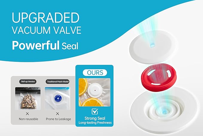 Vacuum Sealer Bags for Food, 12 PCS Reusable Sous Vide Bags BPA Free, Vacuum Zipper Bag with Universal Air Valve, Food Storage Bag for Meal Prep, Dishwasher Microwave & Freezer Safe
