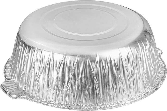 Foil Lux 8.5 Quart Pans And Lids, 50 Disposable Pots With Lids - Oven-Ready, Stove Compatible, Aluminum Foil Baking Pans, Freezable, For Outdoor Camping, Vacation, Picnic, And More - Restaurantware