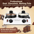 2026 Upgrade Chocolate Melting Machine,2x1L Chocolate Melting Pot with Candy Dipping Tools,Electric Chocolate Tempering Machine for Chocolate,Candy,Butter Making Warming Coffee Milk Wine(80W, 110V)