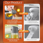 YARRAMATE 16oz/470ml Oil Sprayer for Cooking with Stickers, Food-grade Premium 2 in 1 Olive Oil Dispenser Bottle for Kitchen Gadgets, Air Fryer, Salad, Frying, BBQ (Gray)