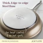 Anolon Ascend Hard Anodized Nonstick Frying Pan/Skillet - Good for All Stovetops (Gas, Glass Top, Electric & Induction), Dishwasher & Oven Safe with Stainless Steel Handle, 12 Inch - Bronze