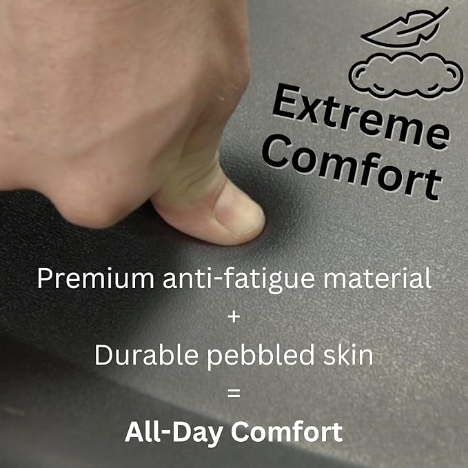 Topo Comfort Mat by Ergodriven | The Original Not-Flat Anti-Fatigue Standing Desk Mat with Calculated Terrain | Accessories | Obsidian Black