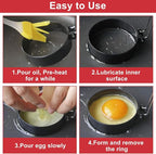 4 Inch Small Egg Rings for Frying Eggs with Foldable Handle, 2 Pack Stainless Steel Round Egg Shaper, Eggs Mcmuffin Ring Mold for Camping Pancake Sandwiches