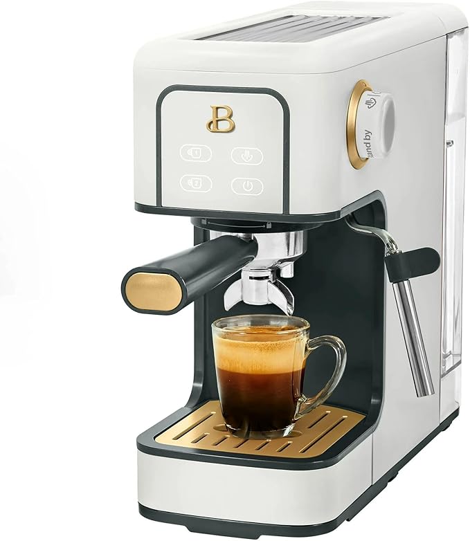 Beautiful 20-Bar Slim Espresso Machine | Single & Double Shot Programmable Brewing, Compact 4.7-in Width, Stainless Cup Warmer, Auto Shut-Off, 50 oz Tank