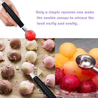 8 Pack Double Ended Headed Fruit Melon Baller,430 Stainless Steel Ball Spoon,Smooth Round Melon Balls Melon Scoop for Watermelon,Ice Cream,Fruits,Sorbet,Meatball