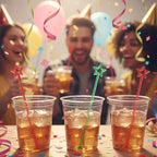 Mudder 100 Pieces 9.1 Inch Christmas Swizzle Sticks Cocktail Stirrers Plastic for Bar Disposible Plastic Star Top Crystal Swizzle Sticks for Christmas Party(Two Colors)