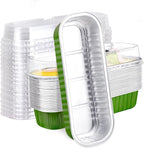 EUSOAR Disposable Loaf Pans, 25pcs 6.8oz Aluminum Foil Ramekins Baking Cups Pan Small Bread Tins, Dessert Wrappers Cheesecake Creme Brulee Ramekins Mini Loaf Cake Liners Dessert Bakeware Containers