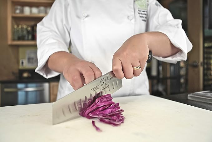 Mercer Culinary M21067 Genesis 7-Inch Granton Edge Nakiri Vegetable Knife