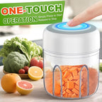 Electric Vegetable Chopper, Rechargable USB Blender to Vegetable Portable Food Processor Onion Mincer, Cordless Meat Grinder for Vegetable, Compact Food Processor for Ginger Chili Fruit Meat Salad
