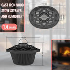 2-in-1 Wood Stove Steamer/Humidifier with Garlic Roaster & Saucepan Pot, Dual-Layer Design for Steaming, Baking, Stove Protection & Multi-Functional Cooking (1.4 Qt + Compact Size)