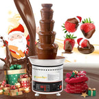 Chocolate Fountains Commercial 5 Tiers 9Lbs Large Chocolate Waterfall Machine Stainless Steel Hot Cheese Fondue Tower Easy Assembly Perfect for Candy BBQ Sauce Ranch Liqueurs Digital-control