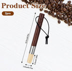 2 Pack Coffee Grinder Brush, Espresso Machine Brush with Wooden Handle and Natural Bristles, Coffee Grinder Cleaning Brush for Home Kitchen Espresso Machine Cleaner Tool