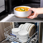 Hasense Plates and Bowls Sets, 18 Pieces Modern Porcelain Dishes Sets Service for 6, Stoneware Dinnerware Sets with Speckled Pattern, Scratch Resistant Microwave and Dishwasher Safe, White