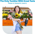 Cirkul 40oz Stainless Steel Insulated Tumbler Bundle in Carbon – Includes Flavor Cartridge Drink Mix Variety Pack, Zero Calories, No Sugar