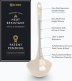 DI ORO Silicone Ladle – Soup Ladle for Cooking & Serving Heat-Resistant - Large Kitchen Soup Ladle Nonstick Cookware Safe - Soup Serving Spoon with Wide Bowl - Silicone Utensil Dishwasher Safe (Clay)