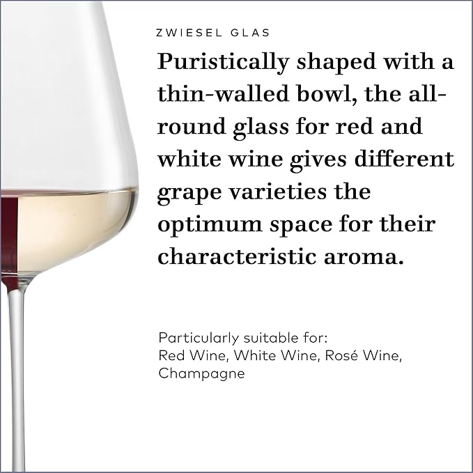Zwiesel Glas Vervino Allround Glass (Set of 6), Wine Glasses for Red, White and Sparkling Wine, Dishwasher-Safe Tritan Crystal Glasses, Made in Germany (23 Ounce)