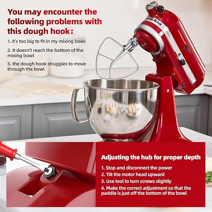 K45B Stainless Steel Flat Beater for Kitchenaid Tilt Head Stand Mixer, Polished Paddle Attachment for KitchenAid Mixer Attachments, Fits 4.5-5 Quart Models, Dishwasher Safe