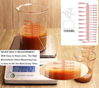 High Borosilicate Glass Measuring Cup Set-V-Shaped Spout，Includes 250ml(8OZ), 500ml(16OZ), and 1000ml(32OZ) Glass Measuring Beaker, Easy to Read