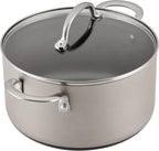 Anolon Achieve Hard Anodized Nonstick Cookware Pots and Pans Set, 9 Piece - Silver