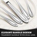 TIVOLI Silverware Set for 4, 20 Piece Heavy Duty Stainless Steel Flatware Utensils Cutlery Set Including Steak Knife Fork and Spoon, Dishwasher Safe, Gift Package for Wedding Housewarming (Silver)