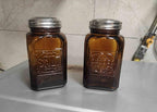 Depression Style Glass Salt and Pepper Shakers (Amber)