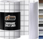 GORILLA GRIP DripGuard Drawer and Shelf Liner for Cabinet, 24x240 Inch, Slip Resistant Non Adhesive Protection for Kitchen, BPA Free Smooth Surface Plastic Liners for Cabinets, Drawers, Gray Stripe