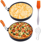 2 Packs 6" Pancake Ring for Griddle,6 Inch Non-stick Omelette Ring,Staineless Steel Psncake Mold for Griddle Egg Ring Pancake Maker with Silicone Handle