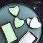 CHEFMADE Mini Tart Pan Set, 4-Inch 4Pcs with Removable Loose Bottom Non-Stick Heart-shaped Quiche Bakeware for Oven and Instant Pot Baking (Champagne Gold)