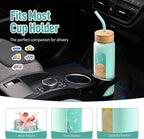 Kodrine Water Bottle with Straw, 24 oz Glass water Bottle with 2 Lids Bamboo Straw Lid and Spout Lid with Handle, 32 oz Clear Water Bottle Glass for Sports Travel, Waterbottle with Time Marker