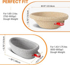 Banneton Bread Proofing Basket Set - Oval & Round Sourdough Proofing Baskets - Sourdough Proofing Bowls Bread Baking Supplies With Liner & Cloth Cover - Cotton Rope Banneton Basket for Baking