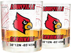 Greenline Goods – University of Louisville Cardinals College Whiskey Glasses (Set of 2), 10 oz – Full-Color Logo + Campus Map