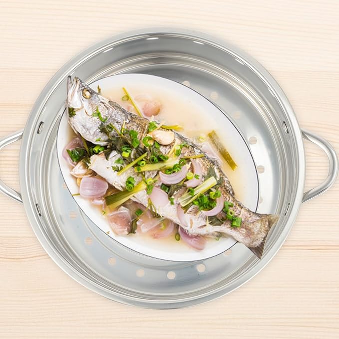 STOBAZA 20cm Steamer Basket Stainless Steel Steam Rack Trivet, Steamer Grid Compatible with Instant Pot Pressure Cooker