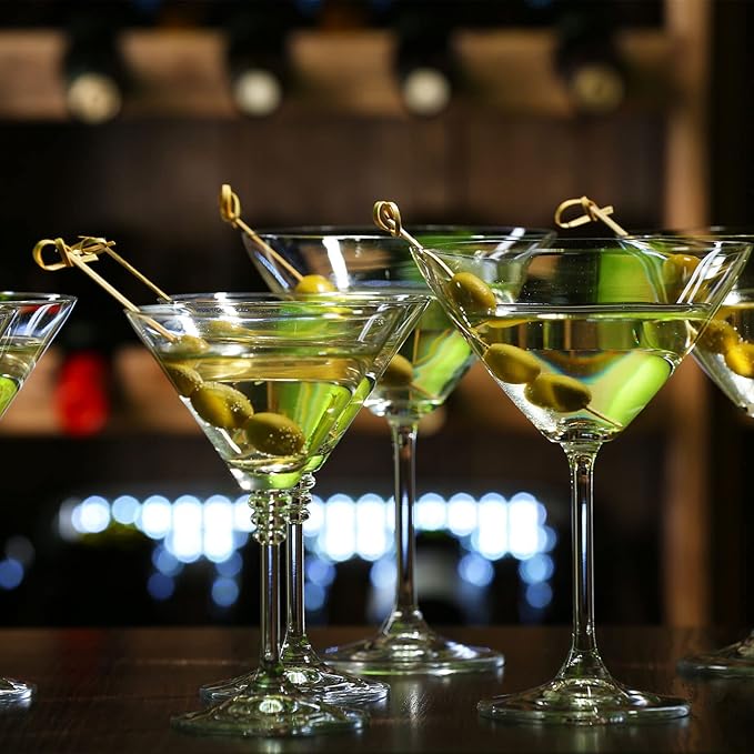 Nuogo 1000 Pcs Bamboo Cocktail Picks 4.13 Inch Bamboo Skewers Fruit Toothpicks for Appetizers Drink Garnish Sticks Handmade Food Pick with Looped Knot for Party Bar Snacks Sandwiches Drinks