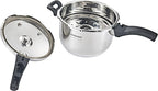 Stainless Steel Pressure Cooker with Steamer Basket, Faster Cooking and Safety Pressure Release (9-Liter)