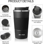 GEMFUL Travel Coffee Mug To Go Insulated Tumbler with Lid Portable Stainless Steel Reusable Leak proof Cups for Women Hot Cold Drinks 17oz (6 Pack)