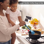 Silicone Spoons for Cooking - Extra Large Kitchen Spoons for Mixing, Serving, & Stirring - 600°F Heat-Resistant Non Stick Utensils Ladle & Skimmer- Dishwasher Safe, Starry Blue