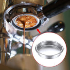 Zhehao Coffee Machine Brush Cleaner 4 Pieces Coffee Machine Brush with Spoon and 1 Piece 58 mm Stainless Steel Back Flush Insert Metal Blind Filter