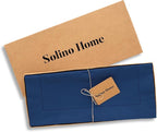 Solino Home Cotton Linen Table Runner 60 Inches - Lapis Blue Hemstitch Table Runner 14 x 60 Inch Ideal for Dresser and Coffee Tables - Summer, Fall, Autumn, Halloween