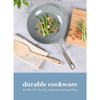 Sur La Table Kitchen Essentials 10 Inch Fry Pan PFA Free Titanium Ceramic Nonstick Interior Forged Aluminum Cookware Frying Pan - Green - Induction Compatible