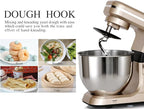 Stand Mixer,5.3-Qt & 500W & 6+P Speed MK36 Tilt-Head Kitchen Electric Food Mixers Home Baking Dough Machine with Accessories (Champagne)