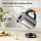 Electric Kettle Temperature Control, 1.7L Tea Kettle Electric with 6 Temperature Settings, 1500W Cordless Hot Water Boiler Heater, Strix Thermostat, Touch Control, Auto-Shutoff, Boil-Dry Protection