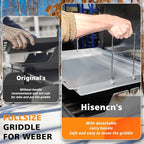 7637 Full-Size Griddle Insert for Weber Spirit I & II 200 Series Gas Grills, Flat Top Griddle for Spirit E210 E220 E215 S210 S220 Grill, Outdoor Indoor Griddle with Removable Handles
