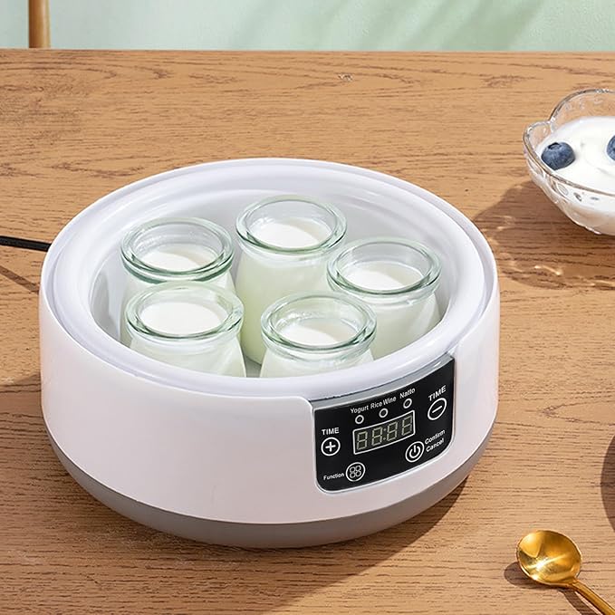 Pilipane Electric Yogurt Maker Machine 1.2L Homemade Yogurt Natto Maker Small Home Yogurt Incubator with Jars Stainless Steel Liner